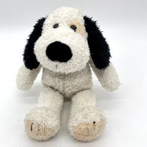 Vintage 1992 Mary Meyer Curly Black and White Puppy 13" Dog Scruffy Black Tan